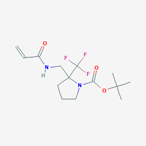 molecular formula C14H21F3N2O3 B2915280 Tert-butyl 2-[(prop-2-enoylamino)methyl]-2-(trifluoromethyl)pyrrolidine-1-carboxylate CAS No. 2411318-00-6