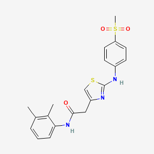 molecular formula C20H21N3O3S2 B2915282 N-(2,3-dimethylphenyl)-2-(2-((4-(methylsulfonyl)phenyl)amino)thiazol-4-yl)acetamide CAS No. 1105227-77-7