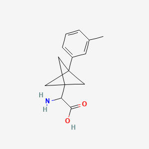 molecular formula C14H17NO2 B2915289 2-Amino-2-[3-(3-methylphenyl)-1-bicyclo[1.1.1]pentanyl]acetic acid CAS No. 2287262-08-0