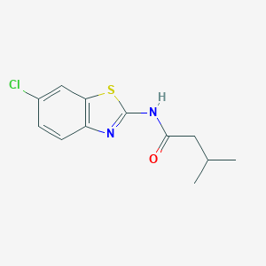 molecular formula C12H13ClN2OS B291529 N-(6-chloro-1,3-benzothiazol-2-yl)-3-methylbutanamide 