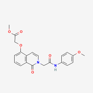 molecular formula C21H20N2O6 B2915299 2-[2-[2-(4-甲氧基苯胺基)-2-氧代乙基]-1-氧代异喹啉-5-基]氧基乙酸甲酯 CAS No. 868225-10-9