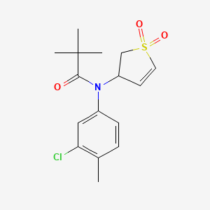 N-(3-chloro-4-methylphenyl)-N-(1,1-dioxido-2,3-dihydrothiophen-3-yl)pivalamide