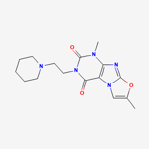 molecular formula C16H21N5O3 B2915316 1,7-dimethyl-3-(2-(piperidin-1-yl)ethyl)oxazolo[2,3-f]purine-2,4(1H,3H)-dione CAS No. 902329-55-9
