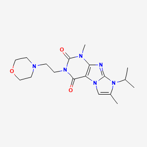 molecular formula C18H26N6O3 B2915317 4,7-Dimethyl-2-(2-morpholin-4-ylethyl)-6-propan-2-ylpurino[7,8-a]imidazole-1,3-dione CAS No. 878420-72-5