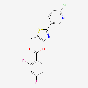 molecular formula C16H9ClF2N2O2S B2915318 2-(6-Chloro-3-pyridinyl)-5-methyl-1,3-thiazol-4-yl 2,4-difluorobenzenecarboxylate CAS No. 400081-01-8