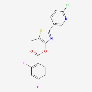 molecular formula C16H9ClF2N2O2S B2915318 2-(6-氯-3-吡啶基)-5-甲基-1,3-噻唑-4-基 2,4-二氟苯甲酸酯 CAS No. 400081-01-8