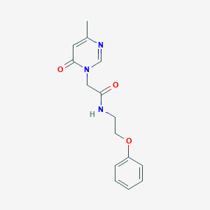 molecular formula C15H17N3O3 B2915321 2-(4-methyl-6-oxopyrimidin-1(6H)-yl)-N-(2-phenoxyethyl)acetamide CAS No. 1203083-24-2