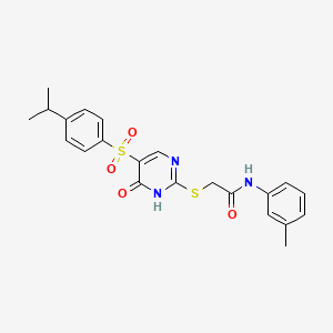 2-((5-((4-isopropylphenyl)sulfonyl)-6-oxo-1,6-dihydropyrimidin-2-yl)thio)-N-(m-tolyl)acetamide
