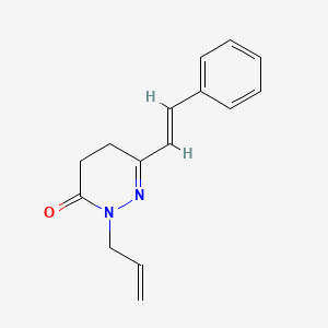 molecular formula C15H16N2O B2915327 2-烯丙基-6-苯乙烯基-4,5-二氢-3(2H)-吡哒嗪酮 CAS No. 1421944-10-6