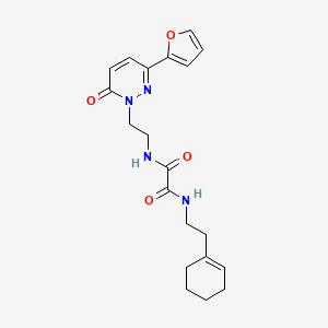 molecular formula C20H24N4O4 B2915354 N1-(2-(cyclohex-1-en-1-yl)ethyl)-N2-(2-(3-(furan-2-yl)-6-oxopyridazin-1(6H)-yl)ethyl)oxalamide CAS No. 1209174-83-3