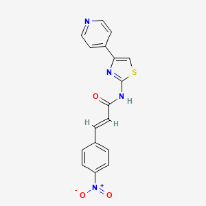 molecular formula C17H12N4O3S B2915368 (E)-3-(4-nitrophenyl)-N-(4-(pyridin-4-yl)thiazol-2-yl)acrylamide CAS No. 851267-17-9
