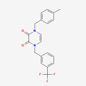 1-[(4-Methylphenyl)methyl]-4-[[3-(trifluoromethyl)phenyl]methyl]pyrazine-2,3-dione