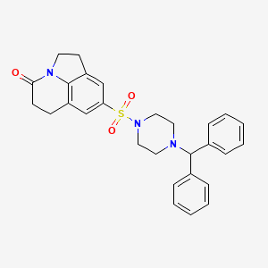 8-((4-benzhydrylpiperazin-1-yl)sulfonyl)-5,6-dihydro-1H-pyrrolo[3,2,1-ij]quinolin-4(2H)-one