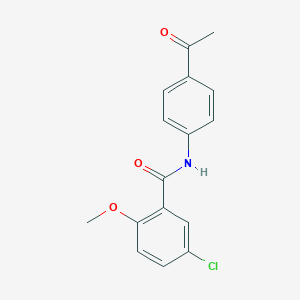 molecular formula C16H14ClNO3 B291539 N-(4-acetylphenyl)-5-chloro-2-methoxybenzamide 