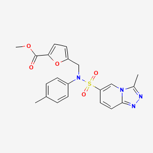 molecular formula C21H20N4O5S B2915396 methyl 5-{[N-(4-methylphenyl)3-methyl-[1,2,4]triazolo[4,3-a]pyridine-6-sulfonamido]methyl}furan-2-carboxylate CAS No. 1251604-71-3