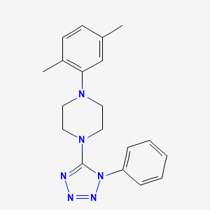 molecular formula C19H22N6 B2915399 1-(2,5-二甲苯基)-4-(1-苯基-1H-1,2,3,4-四唑-5-基)哌嗪 CAS No. 339105-56-5