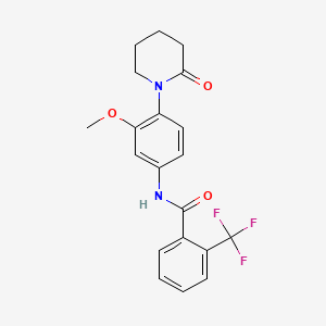 B2915413 N-(3-methoxy-4-(2-oxopiperidin-1-yl)phenyl)-2-(trifluoromethyl)benzamide CAS No. 941978-68-3