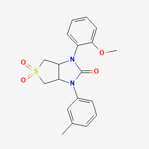 molecular formula C19H20N2O4S B2915420 1-(2-甲氧基苯基)-3-(间甲苯基)四氢-1H-噻吩并[3,4-d]咪唑-2(3H)-酮 5,5-二氧化物 CAS No. 878428-03-6