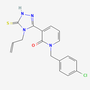 molecular formula C17H15ClN4OS B2915421 3-(4-烯丙基-5-硫代-4H-1,2,4-三唑-3-基)-1-(4-氯苄基)-2(1H)-吡啶酮 CAS No. 400074-99-9