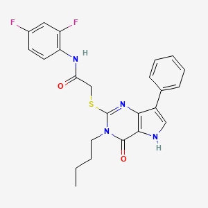 molecular formula C24H22F2N4O2S B2915430 2-((3-butyl-4-oxo-7-phenyl-4,5-dihydro-3H-pyrrolo[3,2-d]pyrimidin-2-yl)thio)-N-(2,4-difluorophenyl)acetamide CAS No. 1260914-26-8