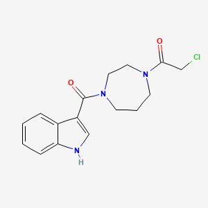 molecular formula C16H18ClN3O2 B2915438 2-Chloro-1-[4-(1H-indole-3-carbonyl)-1,4-diazepan-1-yl]ethanone CAS No. 2411310-94-4