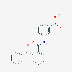 molecular formula C23H19NO4 B291544 Ethyl 3-[(2-benzoylbenzoyl)amino]benzoate 