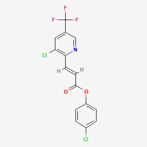 molecular formula C15H8Cl2F3NO2 B2915459 4-Chlorophenyl 3-[3-chloro-5-(trifluoromethyl)-2-pyridinyl]acrylate CAS No. 246022-39-9