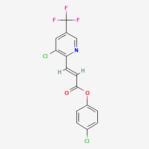 molecular formula C15H8Cl2F3NO2 B2915459 4-氯苯基 3-[3-氯-5-(三氟甲基)-2-吡啶基]丙烯酸酯 CAS No. 246022-39-9