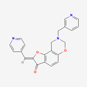 molecular formula C22H17N3O3 B2915466 (Z)-8-(pyridin-3-ylmethyl)-2-(pyridin-4-ylmethylene)-8,9-dihydro-2H-benzofuro[7,6-e][1,3]oxazin-3(7H)-one CAS No. 929963-28-0
