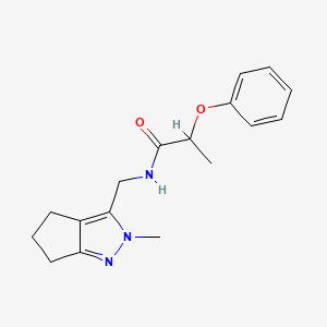 molecular formula C17H21N3O2 B2915471 N-((2-methyl-2,4,5,6-tetrahydrocyclopenta[c]pyrazol-3-yl)methyl)-2-phenoxypropanamide CAS No. 2034552-25-3