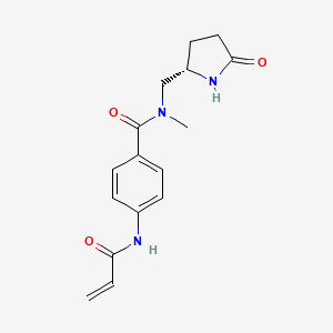 molecular formula C16H19N3O3 B2915473 N-Methyl-N-[[(2S)-5-oxopyrrolidin-2-yl]methyl]-4-(prop-2-enoylamino)benzamide CAS No. 2361585-01-3