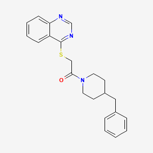 molecular formula C22H23N3OS B2915483 1-(4-Benzylpiperidin-1-yl)-2-(quinazolin-4-ylsulfanyl)ethan-1-one CAS No. 721892-66-6