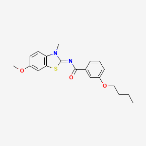 (E)-3-butoxy-N-(6-methoxy-3-methylbenzo[d]thiazol-2(3H)-ylidene)benzamide