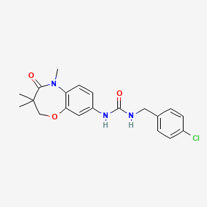 1-(4-Chlorobenzyl)-3-(3,3,5-trimethyl-4-oxo-2,3,4,5-tetrahydrobenzo[b][1,4]oxazepin-8-yl)urea
