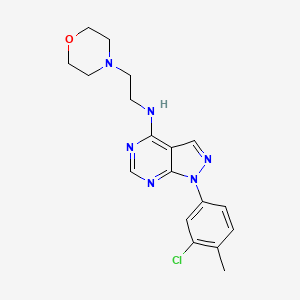 molecular formula C18H21ClN6O B2915520 1-(3-chloro-4-methylphenyl)-N-[2-(morpholin-4-yl)ethyl]-1H-pyrazolo[3,4-d]pyrimidin-4-amine CAS No. 890891-50-6