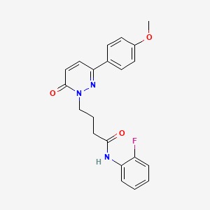 molecular formula C21H20FN3O3 B2915526 N-(2-fluorophenyl)-4-(3-(4-methoxyphenyl)-6-oxopyridazin-1(6H)-yl)butanamide CAS No. 953210-02-1