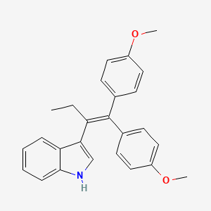 molecular formula C26H25NO2 B2915534 3-[1-ethyl-2,2-bis(4-methoxyphenyl)vinyl]-1H-indole CAS No. 354146-25-1