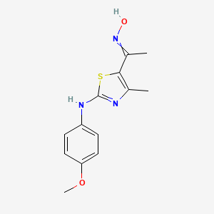 molecular formula C13H15N3O2S B2915541 5-[1-(hydroxyimino)ethyl]-N-(4-methoxyphenyl)-4-methyl-1,3-thiazol-2-amine CAS No. 1159976-74-5