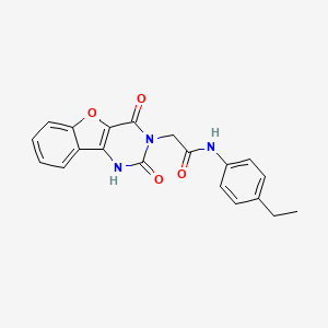 molecular formula C20H17N3O4 B2915551 2-(2,4-二氧代-1,2-二氢苯并呋喃[3,2-d]嘧啶-3(4H)-基)-N-(4-乙基苯基)乙酰胺 CAS No. 1251703-52-2