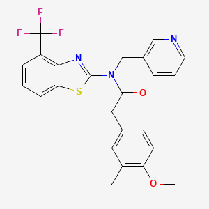 molecular formula C24H20F3N3O2S B2915552 2-(4-methoxy-3-methylphenyl)-N-(pyridin-3-ylmethyl)-N-(4-(trifluoromethyl)benzo[d]thiazol-2-yl)acetamide CAS No. 1396873-71-4
