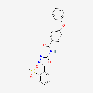 molecular formula C22H17N3O5S B2915558 N-(5-(2-(methylsulfonyl)phenyl)-1,3,4-oxadiazol-2-yl)-4-phenoxybenzamide CAS No. 886924-70-5