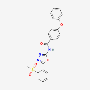 molecular formula C22H17N3O5S B2915558 N-(5-(2-(甲磺酰基)苯基)-1,3,4-恶二唑-2-基)-4-苯氧基苯甲酰胺 CAS No. 886924-70-5