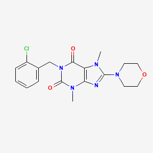 molecular formula C18H20ClN5O3 B2915561 1-(2-chlorobenzyl)-3,7-dimethyl-8-morpholino-1H-purine-2,6(3H,7H)-dione CAS No. 317841-26-2