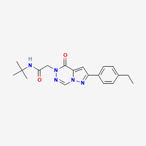 molecular formula C19H23N5O2 B2915566 N-叔丁基-2-[2-(4-乙基苯基)-4-氧代吡唑并[1,5-d][1,2,4]三嗪-5(4H)-基]乙酰胺 CAS No. 1291853-00-3