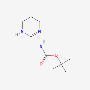 molecular formula C13H23N3O2 B2915581 Tert-butyl N-[1-(1,4,5,6-tetrahydropyrimidin-2-yl)cyclobutyl]carbamate CAS No. 2225136-93-4