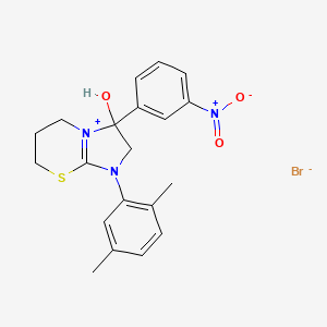 1-(2,5-dimethylphenyl)-3-hydroxy-3-(3-nitrophenyl)-3,5,6,7-tetrahydro-2H-imidazo[2,1-b][1,3]thiazin-1-ium bromide