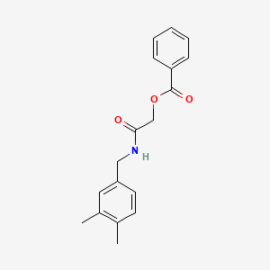 molecular formula C18H19NO3 B2915585 2-((3,4-Dimethylbenzyl)amino)-2-oxoethyl benzoate CAS No. 1638736-44-3
