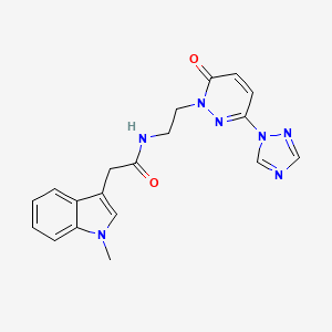 2-(1-methyl-1H-indol-3-yl)-N-(2-(6-oxo-3-(1H-1,2,4-triazol-1-yl)pyridazin-1(6H)-yl)ethyl)acetamide