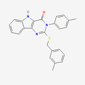 molecular formula C25H21N3OS B2915588 2-((3-methylbenzyl)thio)-3-(p-tolyl)-3H-pyrimido[5,4-b]indol-4(5H)-one CAS No. 536705-04-1