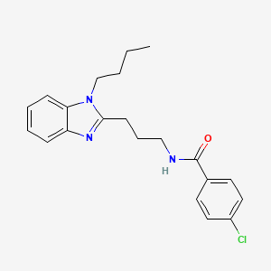 molecular formula C21H24ClN3O B2915615 N-[3-(1-butyl-1H-benzimidazol-2-yl)propyl]-4-chlorobenzamide CAS No. 850923-76-1